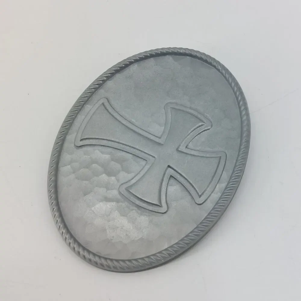 Cross Belt Buckle Great American Products 2006 Christian Oval Hammered